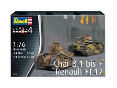 1/76 Maquette à monter CHAR B1 BIS & RENAULY FT17- REVELL - REV03278