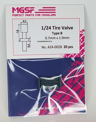 1/24 VALVES DE  PNEUS TYPE B  TETE PLATE- MGSF - A24-002B
