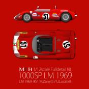1/12 maquette en kit - ABARTH 1000 SP LM 1969 - model factory hiro K837