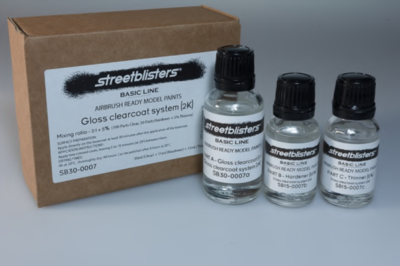  VERNIS GLOSS CLEARCOAT SYSTEM 2K - 30 ML x 1+ 15ML x 2 - STREETBLISTERS - SB30-0007