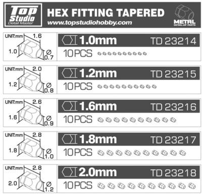 TD23216 - 1.6mm METAL HEX FITTING TAPERED