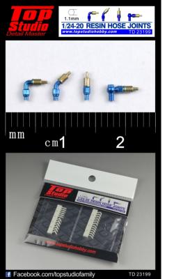 TD23199 - 1/24 - 1/20 - 1.1mm RESIN HOSE JOINTS
