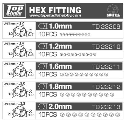 TD23209 - 1.0mm METAL HEX FITTING