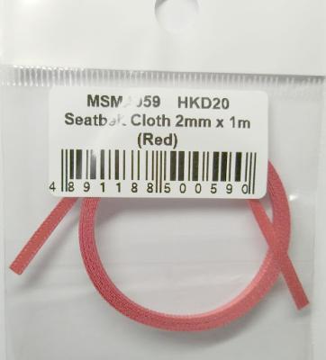 SEATBELT CLOTH 2MM X 1M RED - MSMA059