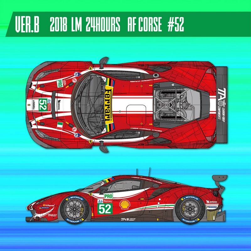 1/24 kit Ferrari 488 GTE le Mans 2018 . model factory hiro k682