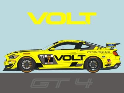 DECAL 1/24 FORD MUSTANG GT4 VOLT RACING 2018 - BLUE STUFF - BS24-017