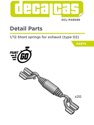 1/12 SHORT SPRINGS FOR EXHAUST 5.5MM - 3D- DECALCAS- DCL-PAR089