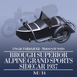 1/9 Maquette en Kit BOUGH SUPERIOR SIDE CAR AGS 1937 model factory hiro K663