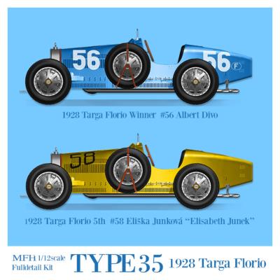 1/12 Maquette en Kit BUGATTI TYPE 35 Targa Florio 1928- model factory hiro K741