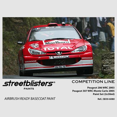 PEINTURE PEUGEOT 206 WRC 2003/ 307 2005 PAINT SET - 2 X 30 ML - STREETBLISTERS - SB30-6080
