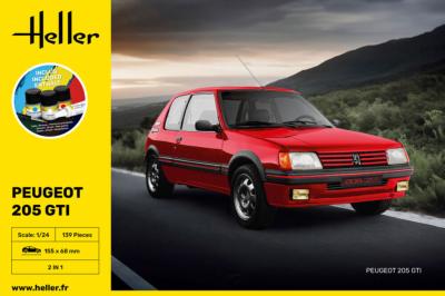 1/24 Maquette STRARTER KIT PEUGEOT 205 GTI  - HELLER 58705 - 
