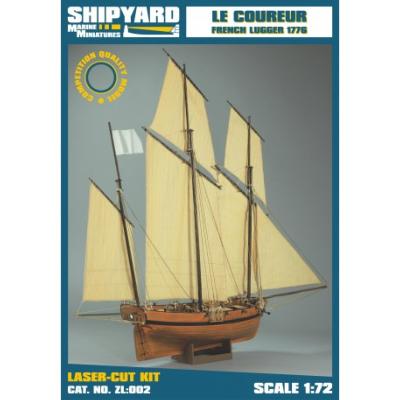 1/72  maquette Bois à monter   -  LE COUREUR  1779 - SHIPYARD - ZL002