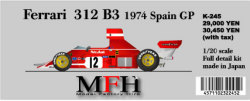 1/20 Kit Ferrari 312B3 F1 1974  . model factory hiro k247