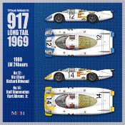 1/12 maquette en kit - Porsche 917 Long Tail Le mans 1969 #12 - #14 - model factory hiro K866 -