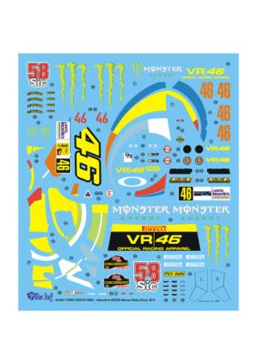 DECAL 1/24 - FORD FIESTA WRC V.ROSSI MONZA RALLY SHOW 2011- BLUE STUFF - BS24-007