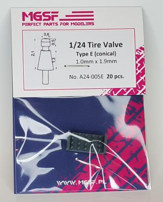 1/24 VALVES DE  PNEUS TYPE E  CONIQUE- MGSF - A24-005E