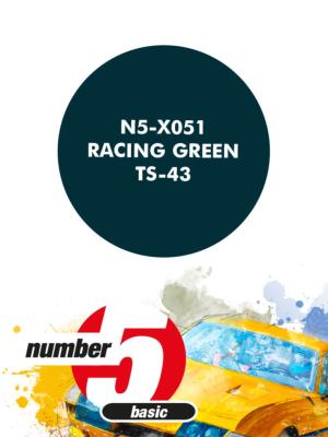 PEINTURE POUR AEROGRAPHE RACING GREEN (EQUIVALENT TS43) -30 ML - NUMBER FIVE- N5-X051