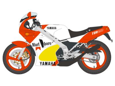 DECAL 1/12 - YAMAHA TZR250 MARLB-RO- BLUE STUFF - BS12-029