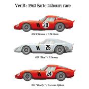 1/12 Maquette en Kit Ferrari 250 GTO LE MANS 1963 #20 #25 #24 model factory hiro K467
